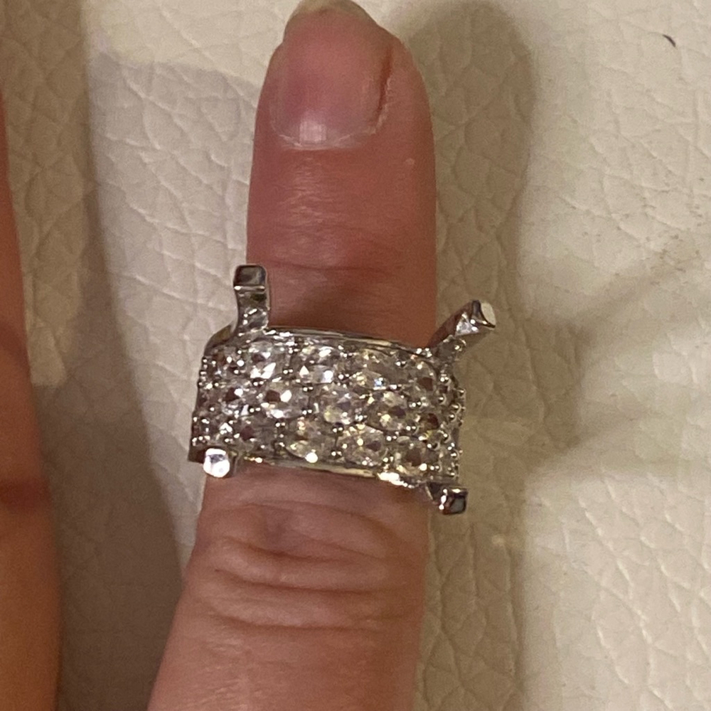Silver Tone Faux Stone Women's Ring Size 7